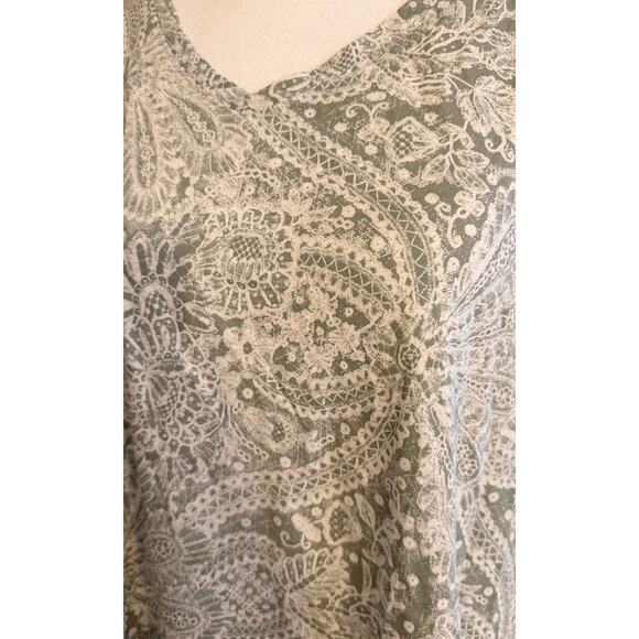 PERUVIAN CONNECTION 100% Pima Cotton Mandala Floral Print‎ Tee Size XL - Picture 2 of 6